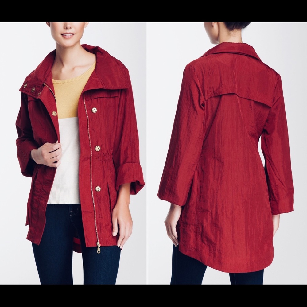 G.E.T. Outerwear Anorak Red Jacket Hooded Coat
